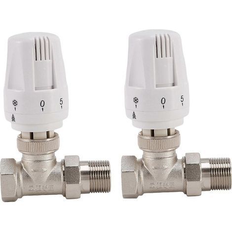 Robinet thermostatique de radiateur en laiton 3/4 pouce, type droit DN20, vanne de régulation automatique de la température pour chauffage au sol (1/5)