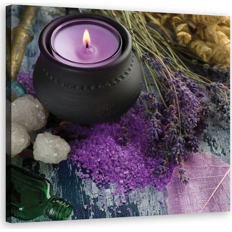 Cadre déco Bougie de spa Violet Zen 30x30 (1/5)