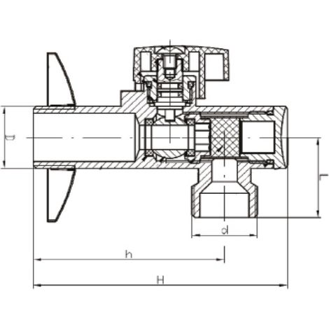 IDMAR Eckkugelhahn mit 1/2" x 1/2" Filter