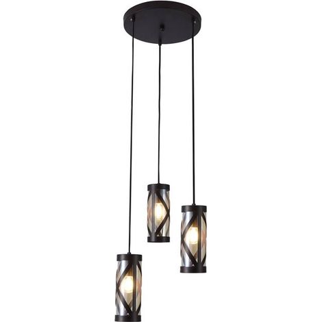 Oberon pendolo Leuchtes E14 MAX 40W 3X nel caffè marrone, ambra (1/4)