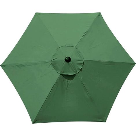 Ersatzbezug für Sonnenschirm, 6 Streben, 2,7 m, wasserdicht, UV-beständig, Ersatzstoff, dunkelgrün