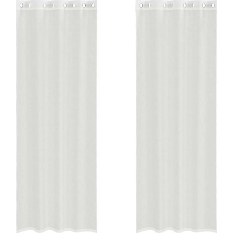 Maison Exclusive - Voile Vorhänge mit Ösen 2 Stk. Weiß (1/5)