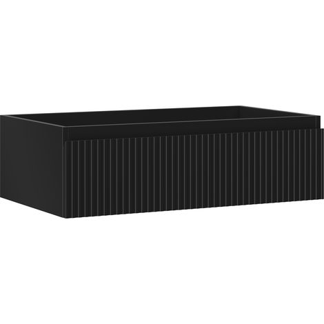 Mexen Rivel meuble sous-vasque de salle de bain 80 cm, 1 tiroir, rainuré, noir mat - 91A20-08023-1-BF71 (1/5)