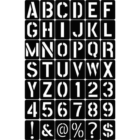Irovami Pochoirs lettres/chiffres 42 – PP lavable, réutilisable – Idéal pour bois, tissu, mur (1/5)