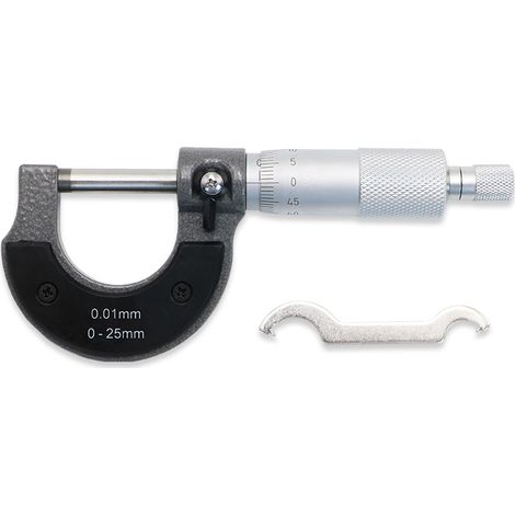 Micromètre à jauge précise 0-25mm 0.01mm, outil de mesure à étrier métrique extérieur (1/5)