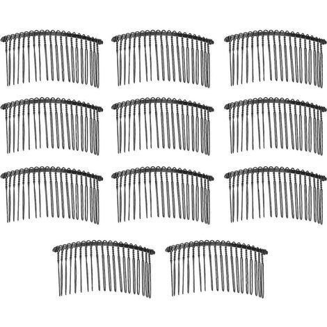 Set mit 10 Vintage-Haarkämmen aus Eisen für Damen, zum Selbermachen von Frisuren (schwarz) - Schwarz (1/4)