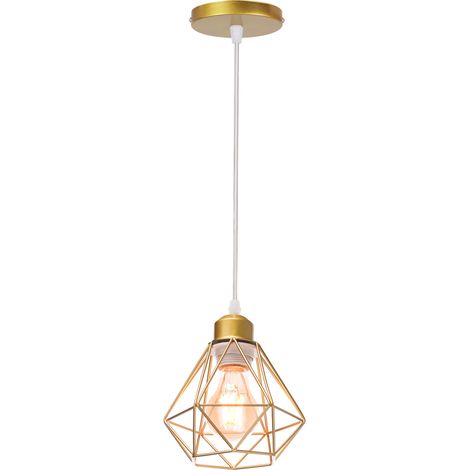 Lustre en métal rétro luminaires lustre de plafond rétro Edison Base E27 éclairage de plafond 1617 cm or 1 pièce (1/3)