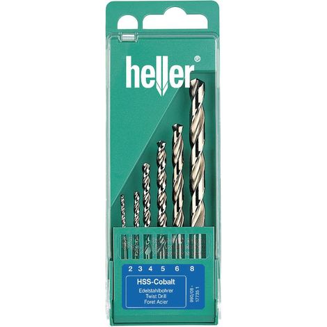 Jeu de forets pour le métal Heller 17735 D HSS 6 pièces 2 mm, 3 mm, 4 mm, 5 mm, 6 mm, 8 mm Cobalt DIN 338 tige cylindri (1/2)