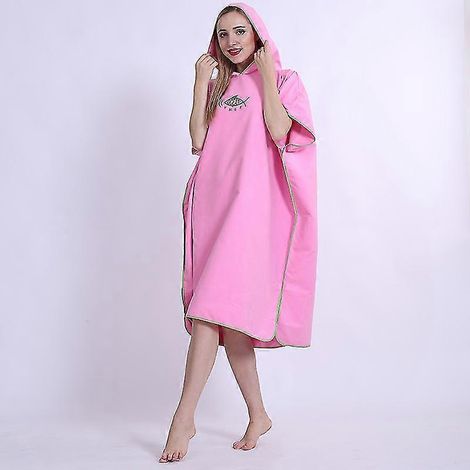 Peignoir de plage unisexe pour adulte, à capuche et séchage rapide, avec poncho. (1/4)