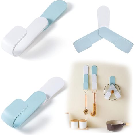 Set di 2 portacoperchi da parete - Supporto adesivo senza foratura per ante di mobili, ABS resistente al calore