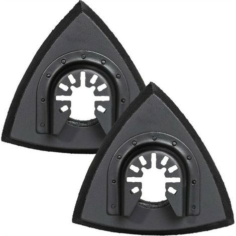 90 mm dreieckige Schleifpads – Schleifpad für oszillierende Multifunktionswerkzeuge zum Holzschleifen, 2 Stück (1/3)