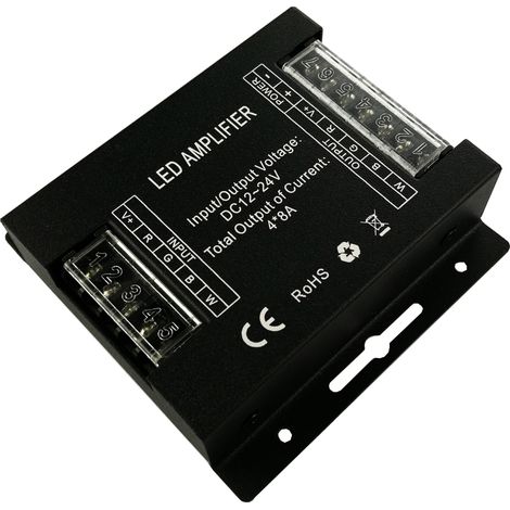 RGBW amplifier, RGBW power amplifier, amplifier for 4-loop LED strip, signal amplifier