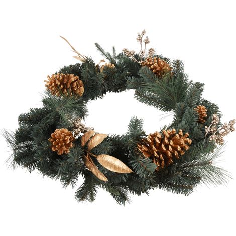 Weihnachtskranz, goldene Details (1/2)