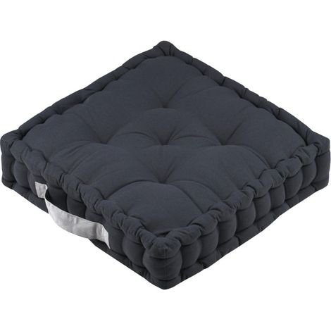 Coussin de sol 45x45x10cm gris anthracite 100% coton
