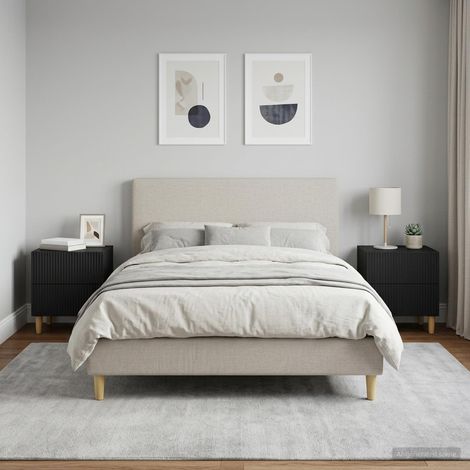 Beyamis Table de chevet avec pieds en métal, gris 40x30x50 cm (1/5)