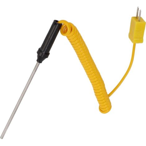 Sensor in steel heat-resistant to thermocouple of type K with handle insulated Response fast of high precision for the tests of temperature Probe of temperature