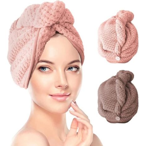 Serviette pour Cheveux - Non spécifié - Turban en Microfibre - Super Absorbant - Rose - 41 x 65 cm