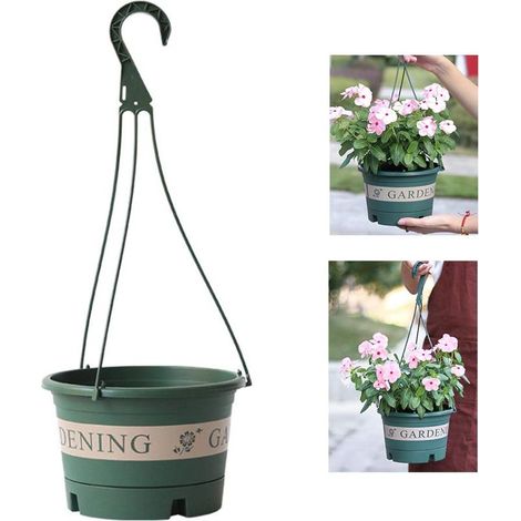 Pot de Fleurs Suspendu en Plastique, Panier à Arrosage Automatique pour Plantes à Fleurs avec Crochet pour Décoration de Jardin à la Maison (569) (1/5)