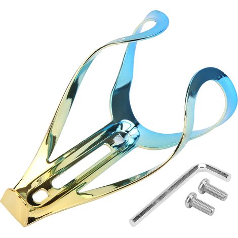 Robuster Fahrradflaschenhalter, glatte Kanten, leuchtende Farbe und geringes Gewicht für Rennräder und Mountainbikes (blau, gold). (1/5)