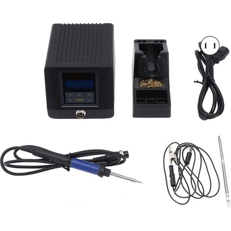 Station de soudage numérique intelligente avec fer à souder portable, écran LCD, kit complet HK-1000US, prise US 110V, réglage précis de température, outil de brasage professionnel pour réparation éle (1/5)