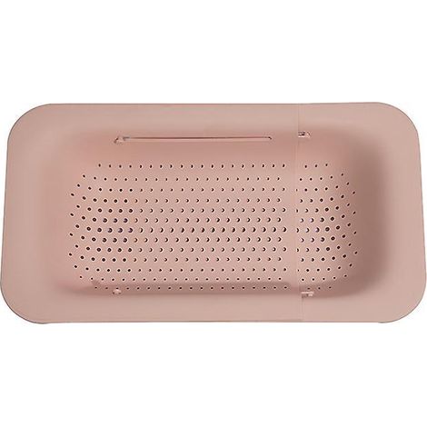 filtre Sur L'vier - Pour Laver Les Lgumes Et Les Fruits, Les Ptes Cuites Gouttes Et Les Plats Secs - Extensible - Home Kitchen Essentials - Rose (1/5)