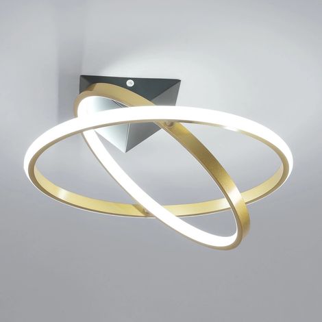 GOECO Plafoniera LED da 32 W, lampada da soffitto LED da 3375 LM, plafoniera moderna per corridoio, camera da letto, bagno, cucina, soggiorno, bianco freddo 6500 K, oro (1/5)