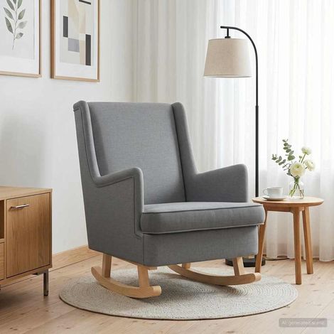 vidaXL Mecedora Gris Claro 62 x 80 x 85 cm tela (1/5)