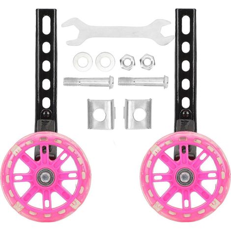 2 roues auxiliaires lumineuses pour vélo enfant, compatibles avec les vélos de 12 à 20 pouces-11x11cm-Assorted Color2