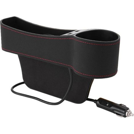 1 Organisateur pour espace entre sièges auto, compartiment latéral, double port USB, porte-gobelet, rangement console centrale (1/5)