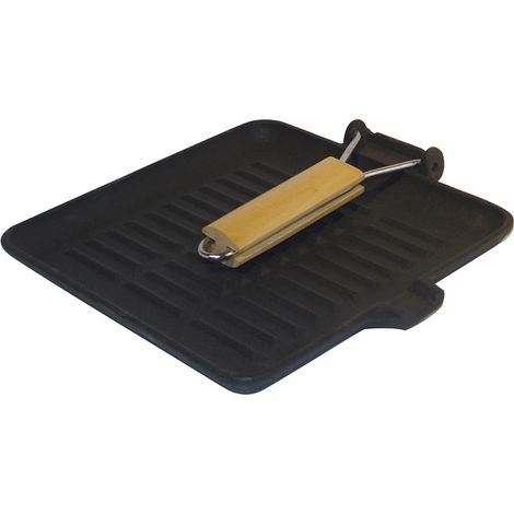 Baumalu - Grill carré fonte 24 x 24 cm - manche rétractable