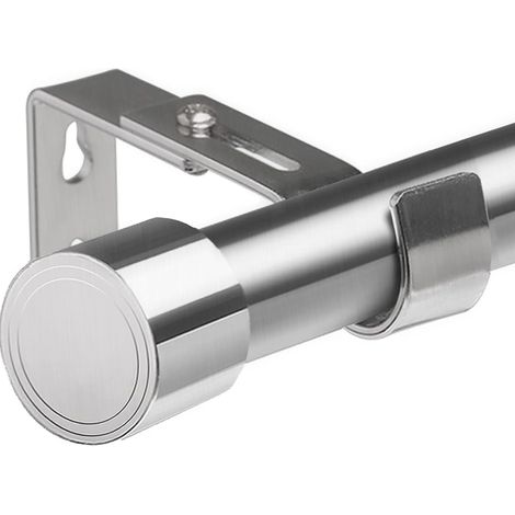 Tringle rideau argent tringle à rideaux barre à rideaux extensible avec supports pour chambre, salon, cuisine(84-150CM Φ25mm) (1/5)