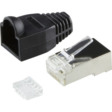 LogiLink MP0022 RJ45-Steckverbinder CAT 6, geschirmt MP0022 Stecker, gerade Pole: 8P8C Schwarz 100 (1/5)