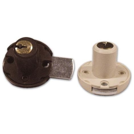 Serratura a Cilindro per Cassetto Meroni Art 3/S col.Marrone Altezza 20mm 17mm (1/2)