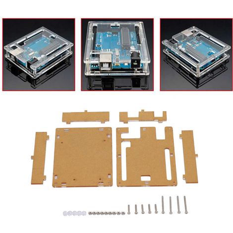 Set mit 3 Acrylgehäusen, transparente Schutzhüllen für Entwicklungsboards, DIY-Kit für R3 (1/5)
