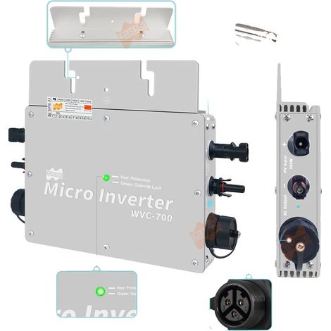 Micro-onduleur solaire, conception étanche, conversion d'énergie efficace, Inverter 700W, 230V, 22-50V (1/2)