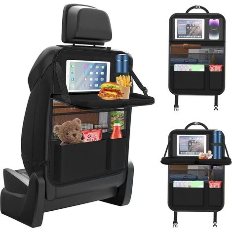 2 PCS Organisateurs de Siège de Voiture avec Tablette, Organisateur de Siège Arrière de Voiture Protection Dossier Siege Voiture Rangement Voiture Interieur avec 7 Compartiment, 62 42cm (1/5)