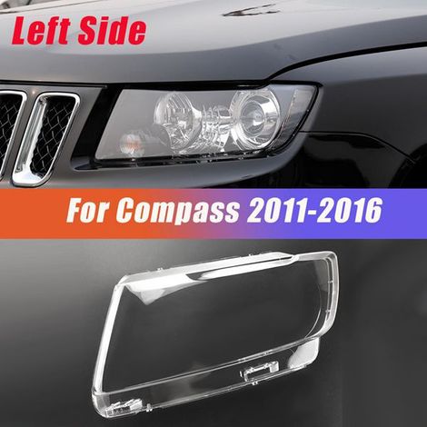 1 transparent PC car left headlight cover, front headlight housing, transparent cover suitable for Jeep (1/4)