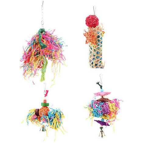 Jeffergarden Colorful Parrot Climbing Toys Hanging Bird Cage Chewing Toys with Bell for Pet Supplies (1/5)