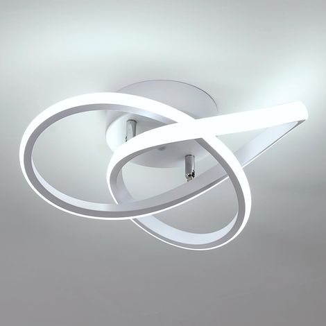 Plafonnier LED Moderne, Lampe de Plafond 30W 3375LM en Forme de Fleur, Plafonnier Luminaire pour Chambre à Coucher, Couloir, Cuisine, Salle de Bain, Lumière Blanche Froide 6500K, Blanc (1/5)