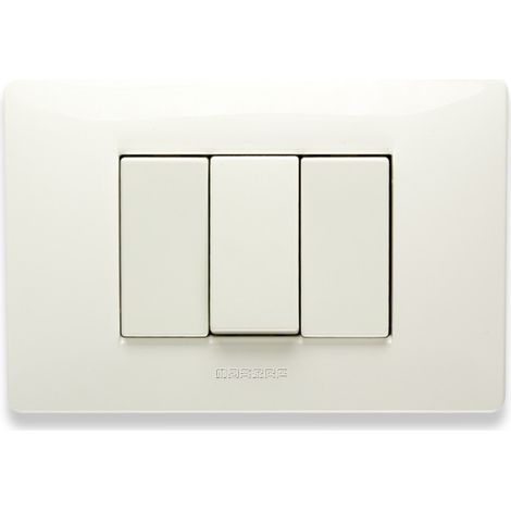 Placca Master Mix 3 Moduli Bianco Aspen 21MX103
