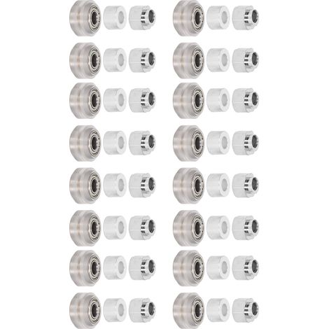 Lot de 48 pces roues POM avec roulement caoutchouc, entretoises excentrées et colonnes rondes pour imprimante 3D, poulies transparentes (1/5)