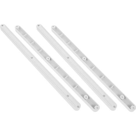 Lot de 2 glissières tiroir en plastique, montage inférieur, rail blanc (1/5)