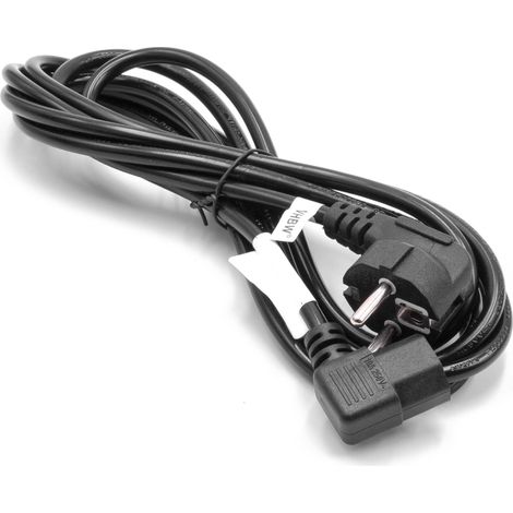 vhbw Netzkabel Schutzkontaktstecker für Kaltgeräte z.B. PC Monitor Computer Drucker - C13 Buchse, 3 m, Gewinkelt (1/2)
