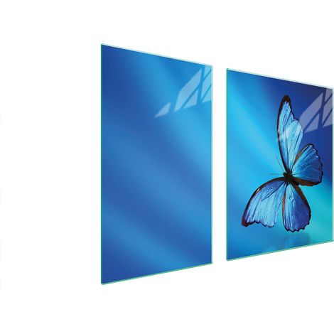 Glasplatte und Schneidebrett 100x52 Schmetterling