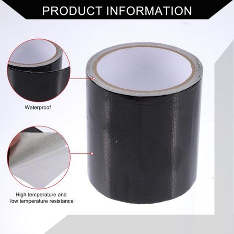 Bande adhésive réparation pour bâche tente anti-fuite pour camion, camping-car / Fibre de verre 10cm x 5m / 1pcs Noir (1/5)