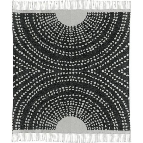 Plaid en Matière Recyclée Taina Couverture de Canapé ou Lit Coloris Noir et Gris 127 x 160 cm - PANGIVO (1/3)