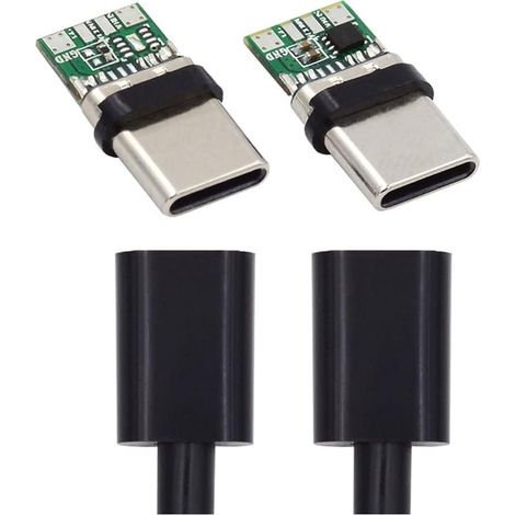 cablecc DIY 2sets/lot 24pin connecteur prise USB type C USB-C mâle vers USB-C mâle 100W PD USB2.0 données avec couvercle de boîtier (1/5)