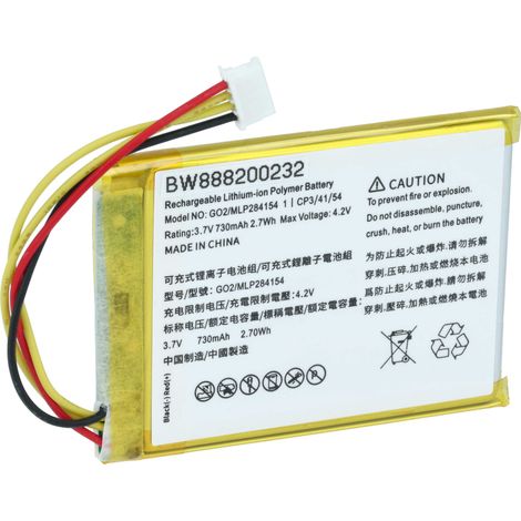 vhbw Battery Replacement for JBL GO2/MLP284154, MLP284154 for Loudspeaker (730mAh, 3.7 V, Li-polymer) (1/4)