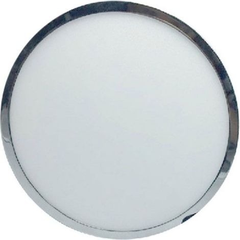 12W PANNELLO LED MONTATO SUPERFICIE SOTTILE CROMO ROTONDO BIANCO CALDO 3000K - Luce CALDA (1/3)