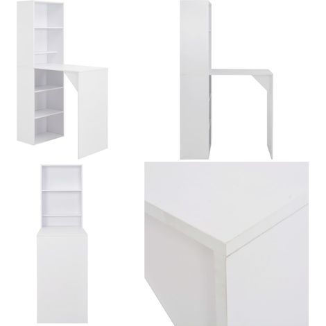 Bartisch mit Schrank Weiß 115x59x200 cm - Esstisch - Bartisch - Kücheninsel - Wohnzimmertisch - Hochstuhl - Home & Living (1/5)